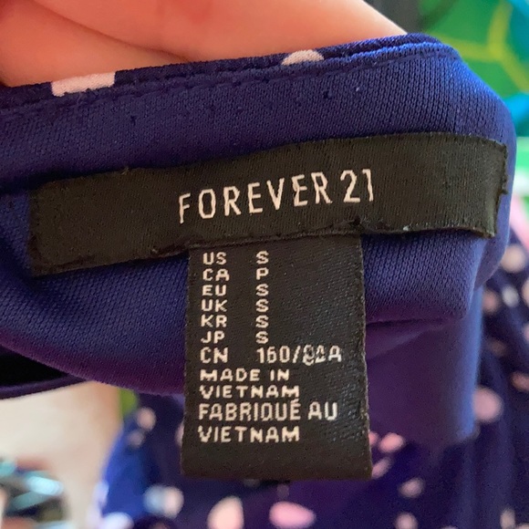 💙Forever 21 Dark Blue Polka Dot Dress - Picture 8 of 9